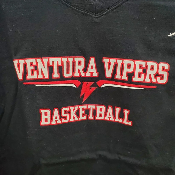 Jordan Ventura Vipers Basketball Embroidered Jumpman V-neck Double Side Tee XL - Picture 2 of 6